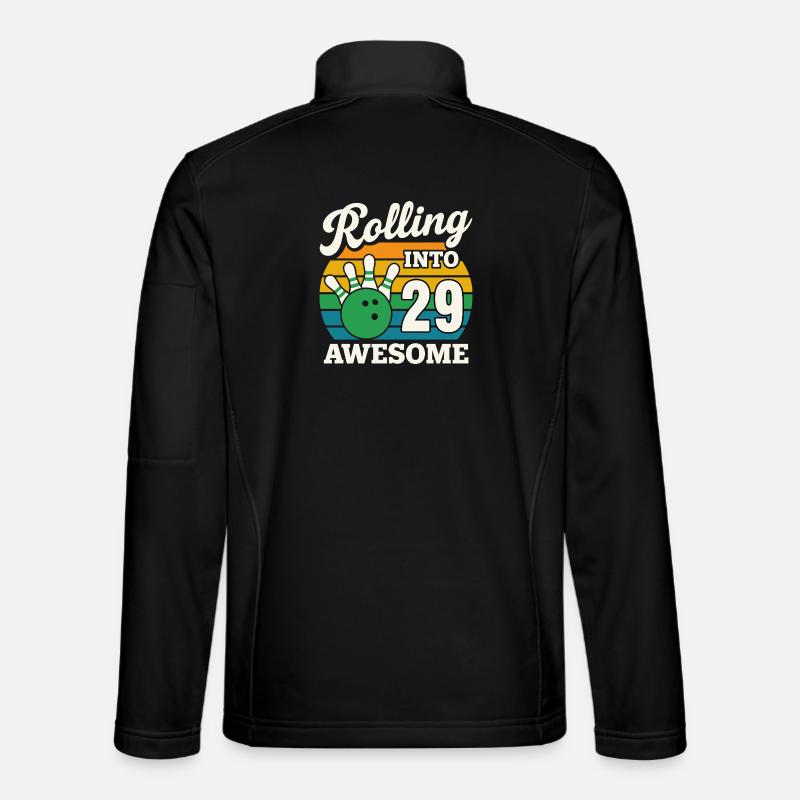 Bowling 29e anniversaire Célébration Graphique - Veste en tissu softshell Unisexe - noir