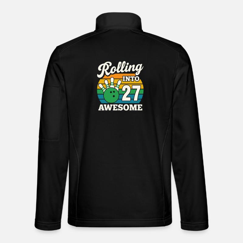 Bowling 27 Célébration Anniversaire Graphique - Veste en tissu softshell Unisexe - noir