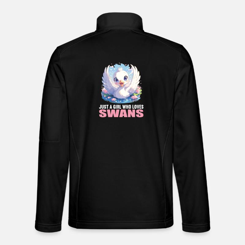 Schwäne Schwan - Unisex Softshelljacke - Schwarz