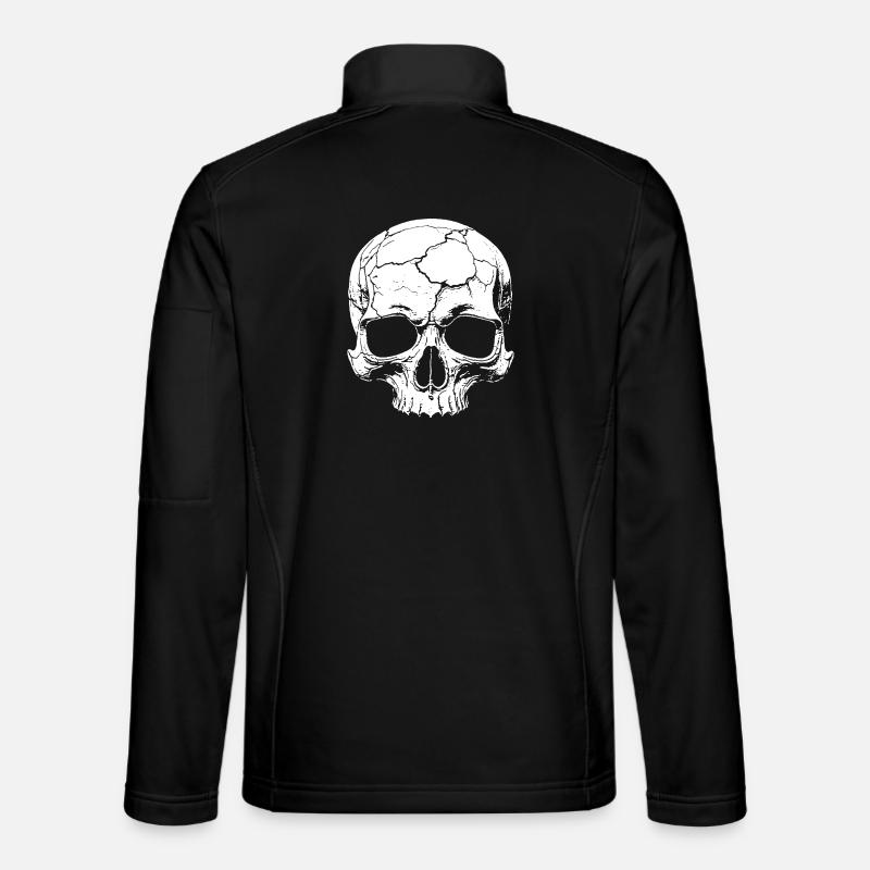 Abstract skull with cracks - Unisex Softshell Jacket - black
