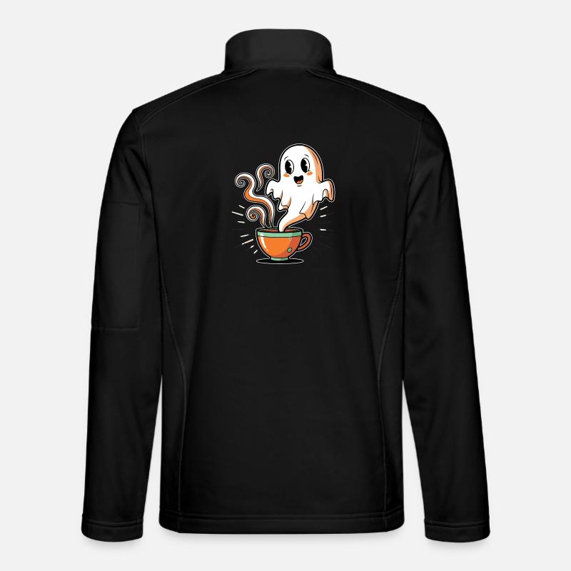 Kaffeegeist mit charmantem Gesicht - Veste en tissu softshell Unisexe - noir