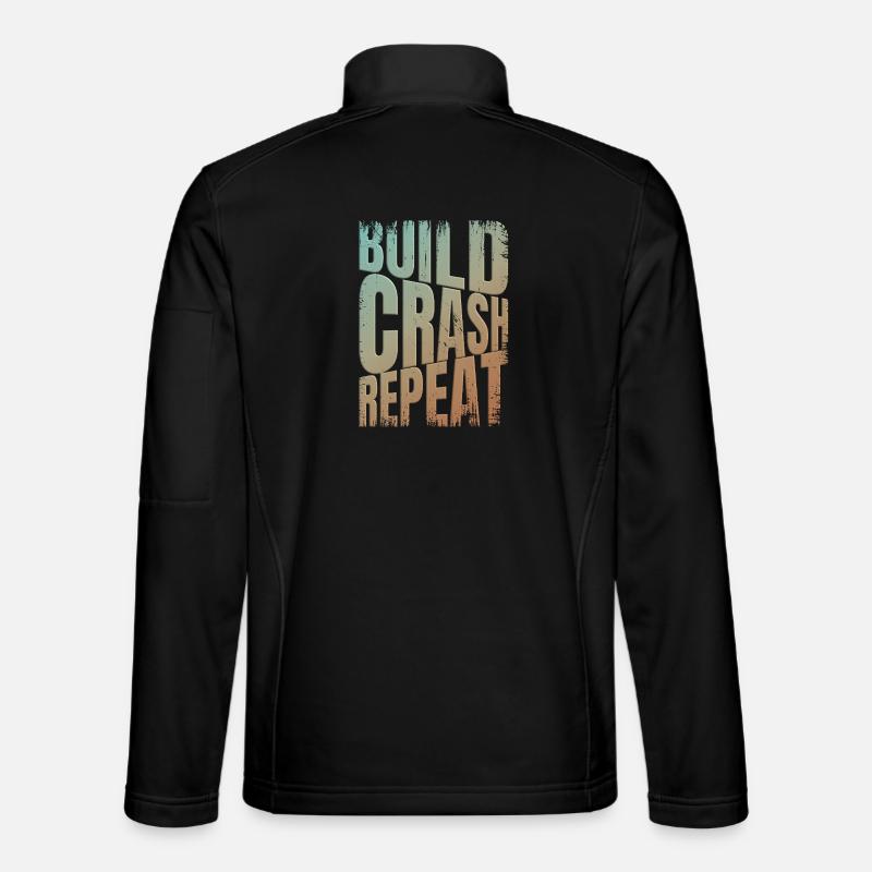 Drone build crash repeat saying - Unisex Softshell Jacket - black