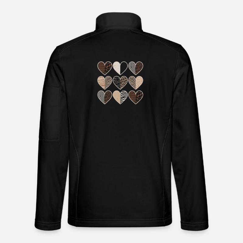 Leopard Muster Herzdesign Unisex Softshelljacke