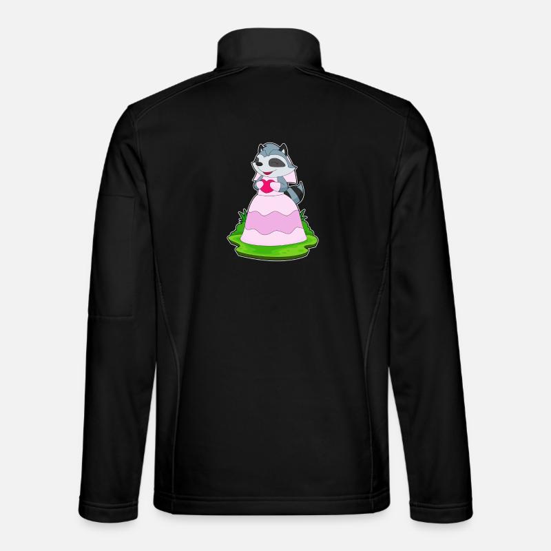Raccoon Bride Heart Wedding - Unisex Softshell Jacket - black