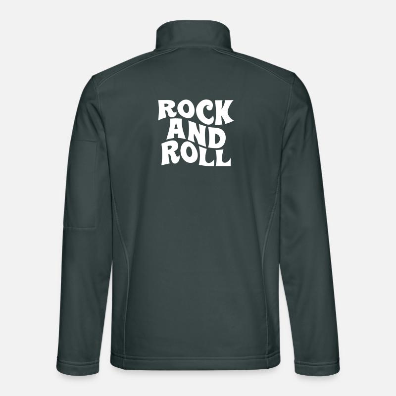 Conception typographique rock and roll audacieuse Veste en tissu softshell Unisexe