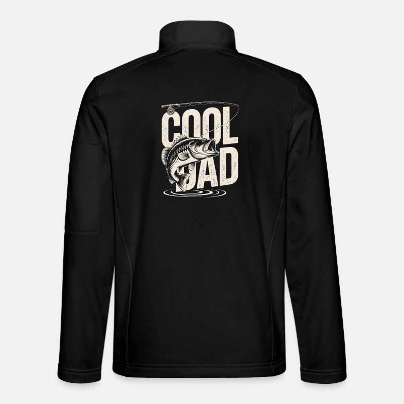 Cooler Papa Angeln - Unisex Softshelljacke - Schwarz