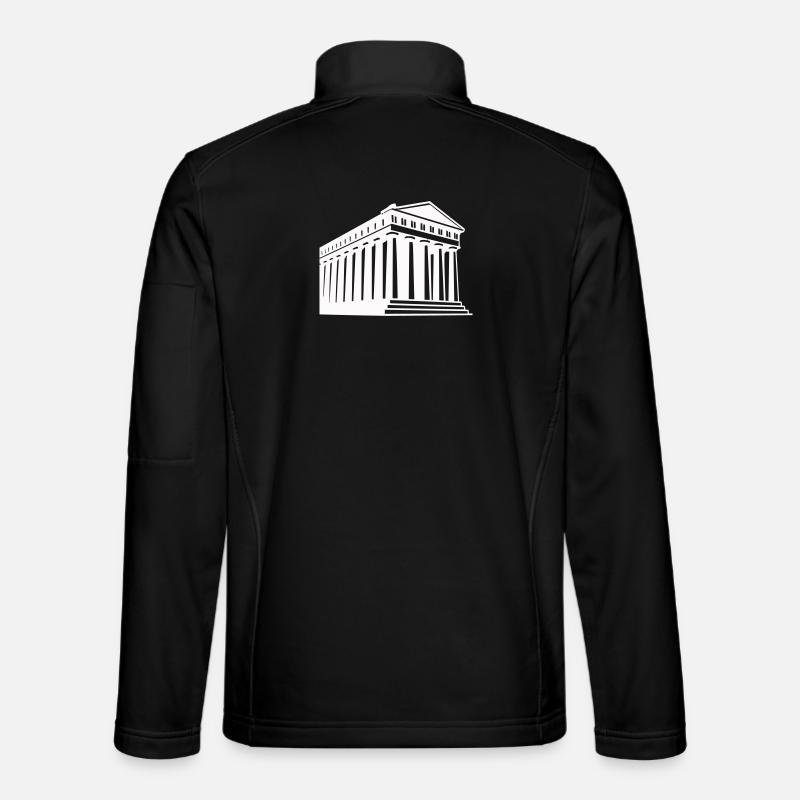 Antike griechische Tempelillustration - Unisex Softshelljacke - Schwarz