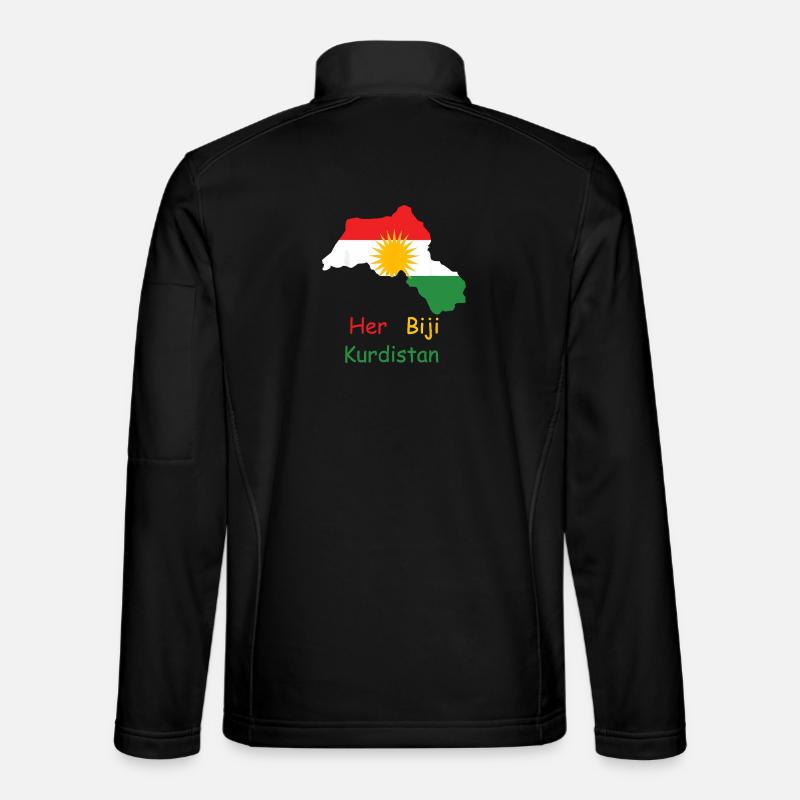 Drapeau du Kurdistan avec soleil kurde Veste en tissu softshell Unisexe