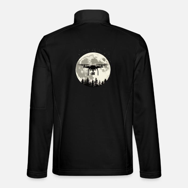 Drone Full Moon - Unisex Softshell Jacket - black