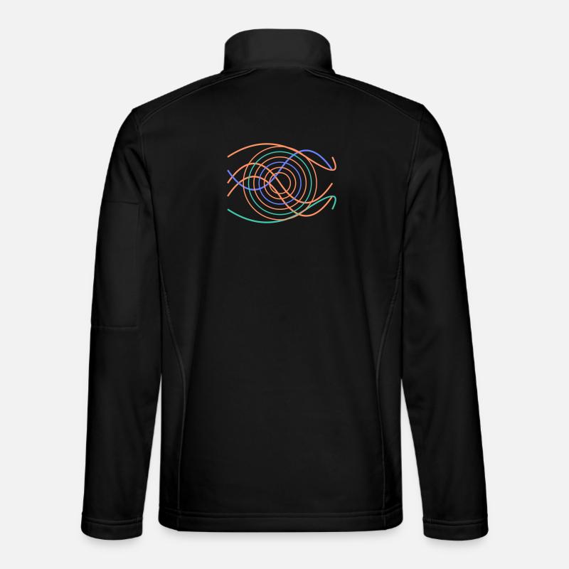 Abstract wave design - Unisex Softshell Jacket - black