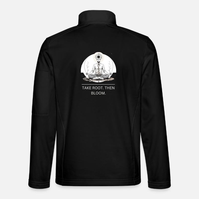 Méditation des racines Fleur Mandala - Veste en tissu softshell Unisexe - noir