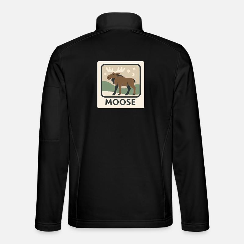 Skurrile Elch-Winterszene - Unisex Softshelljacke - Schwarz