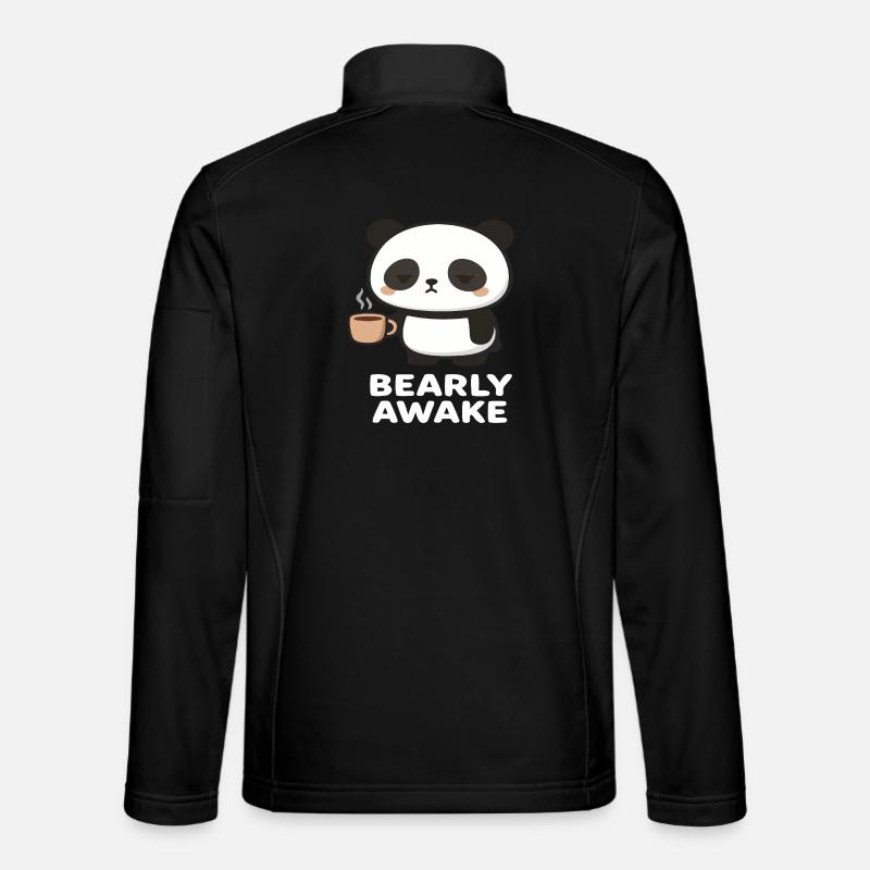 Panda - Bearly awake - Unisex Softshell Jacket - black