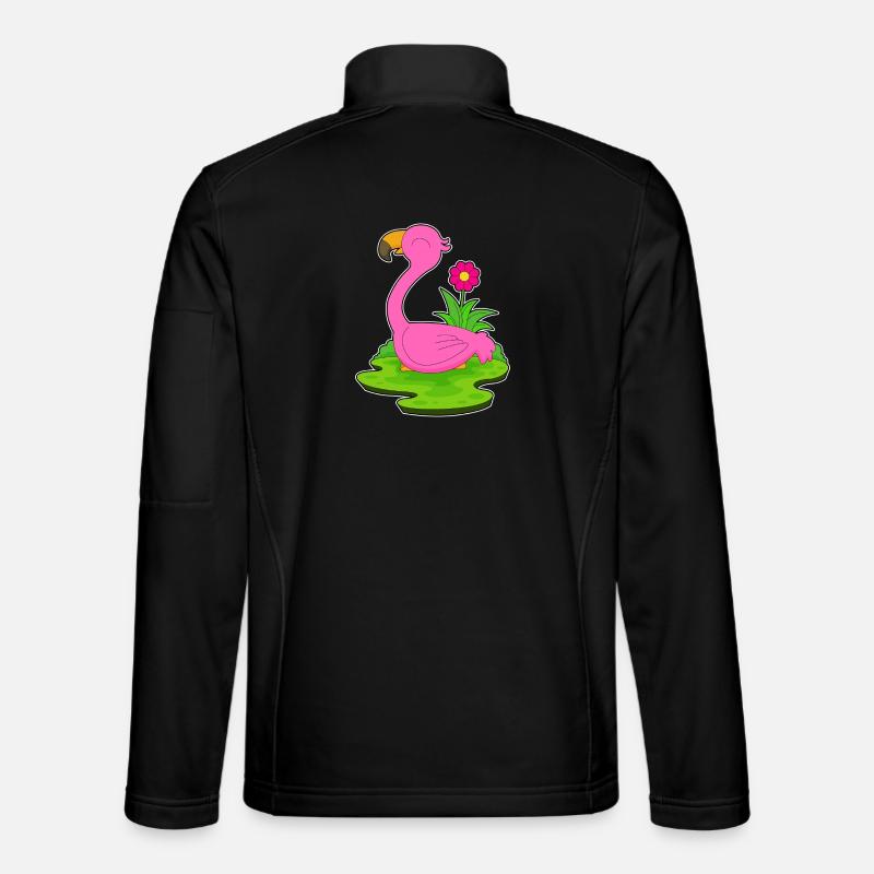 Flamingo flower - Unisex Softshell Jacket - black
