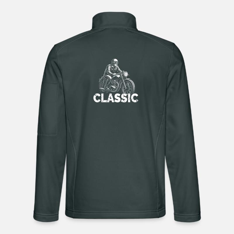 Graphique vintage de motard à l'ancienne Veste en tissu softshell Unisexe