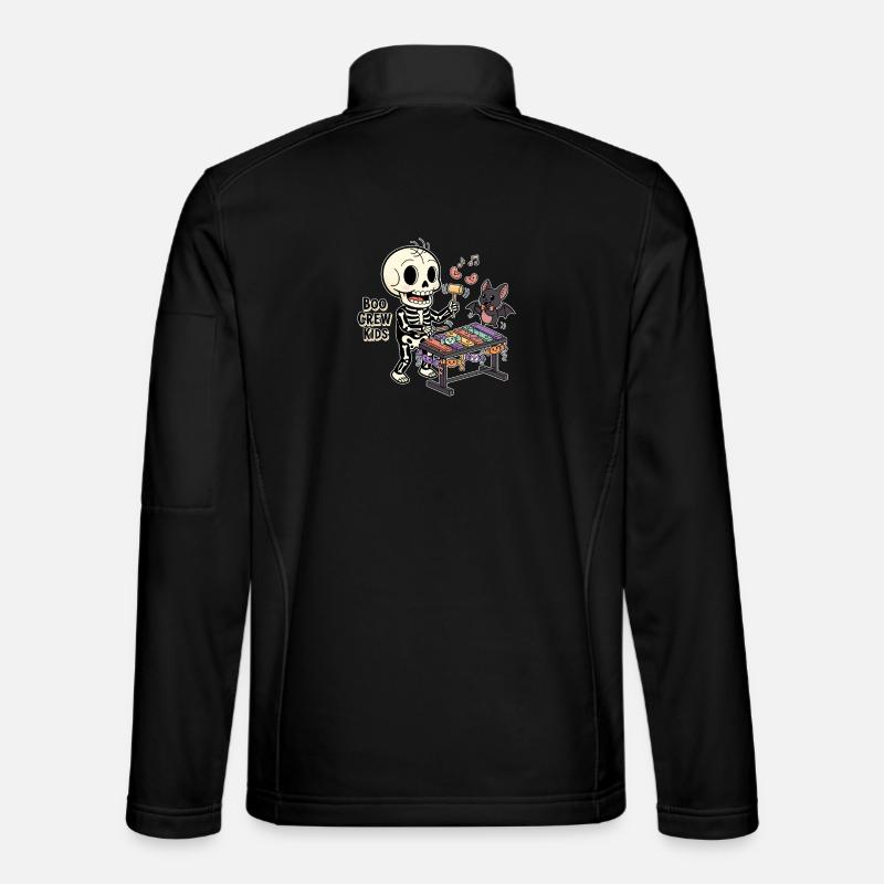 Skeleton with xylophone and bat - Unisex Softshell Jacket - black
