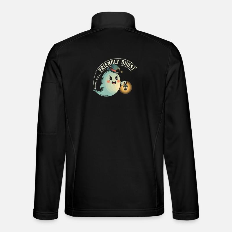 Friendly Ghost with Lantern - Unisex Softshell Jacket - black