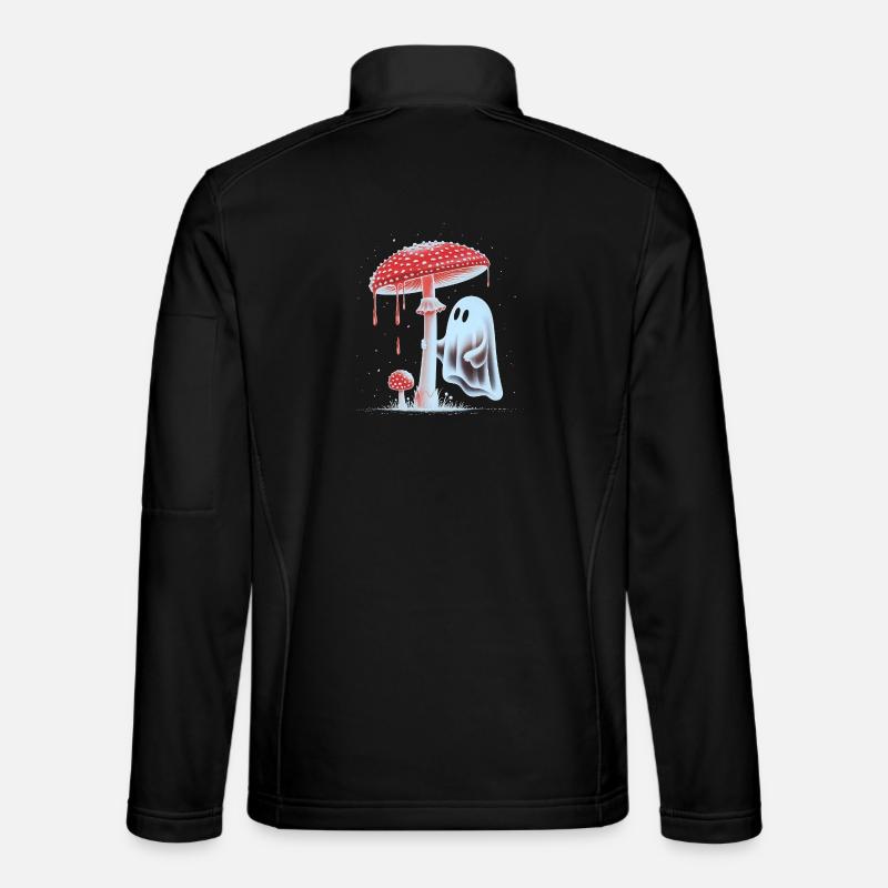 Fantôme effrayant avec champignon rouge sanglant Veste en tissu softshell Unisexe