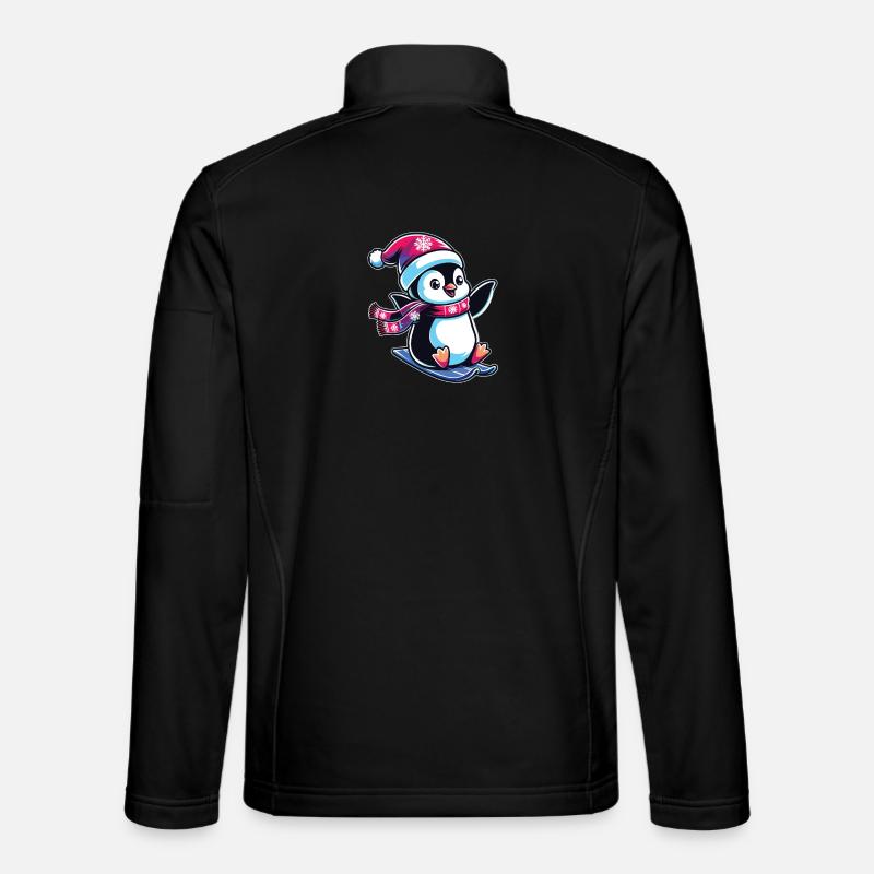 Pingouin Noël Ski Course Pingouins - Veste en tissu softshell Unisexe - noir