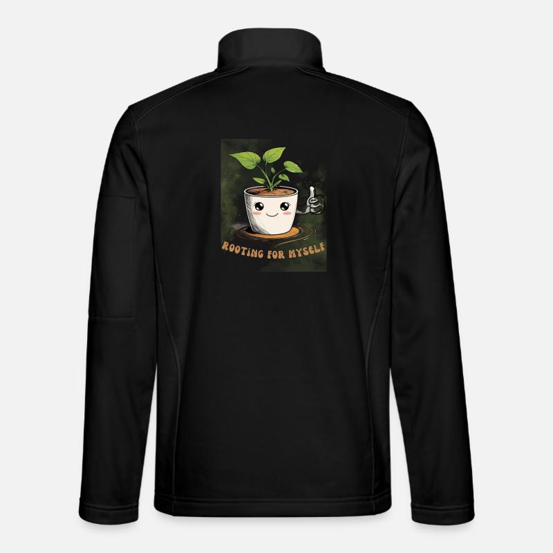 Süßer Blumentopf mit  charme - Unisex Softshelljacke - Schwarz