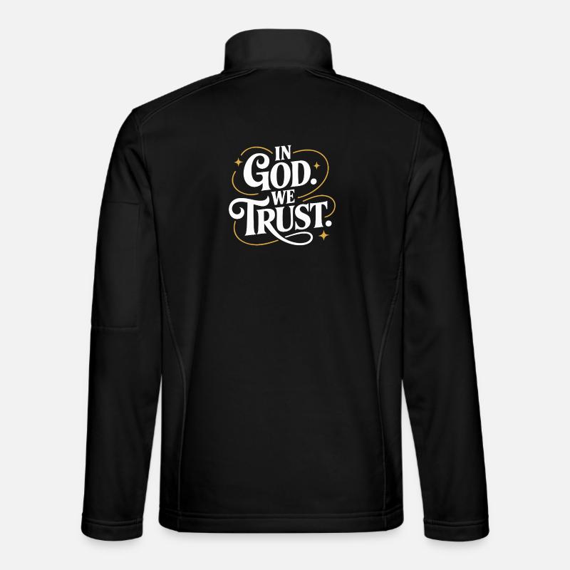 In God We Trust Design - Unisex Softshell Jacket - black