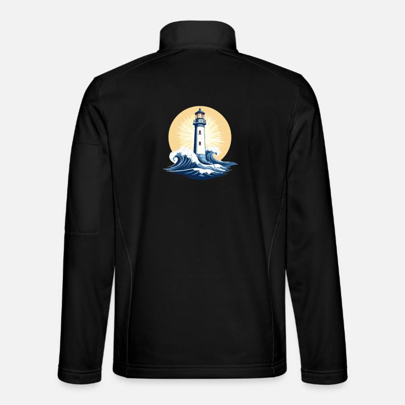 Lighthouse at sunrise - Unisex Softshell Jacket - black