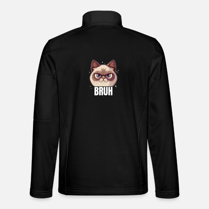 Bruh Cat - Unisex Softshell Jacket - black