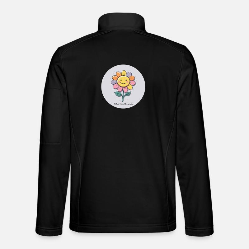 Fröhliche Blume  - Unisex Softshelljacke - Schwarz