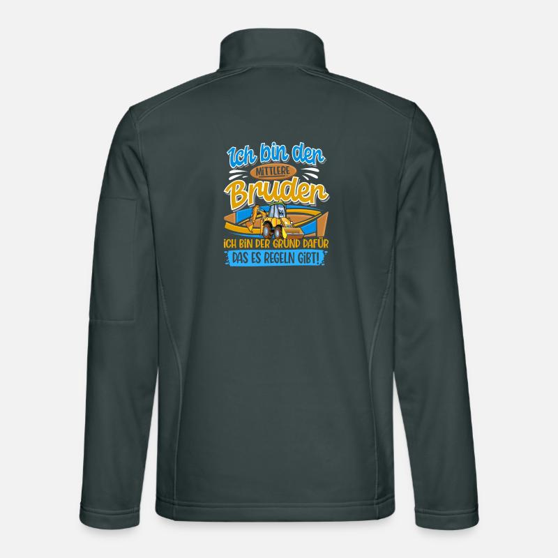 Excavator Middle Brother Siblings Unisex Softshell Jacket