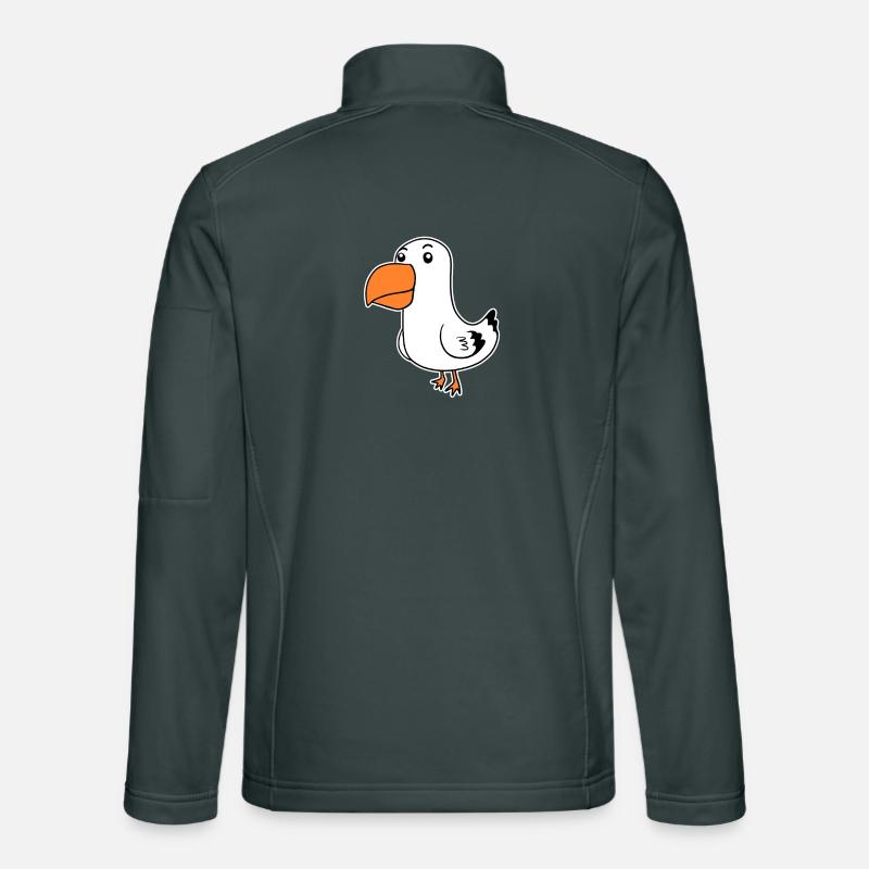 Dessin animé mignon de mouette Veste en tissu softshell Unisexe
