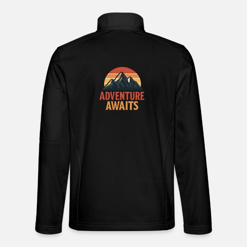 Adventure Awaits – Minimalist Mountains Unisex Softshell Jacket