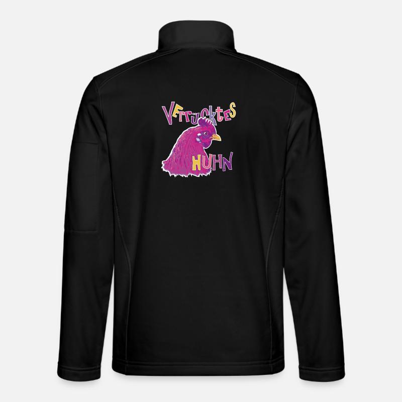 Buntes verrücktes Huhn - Unisex Softshelljacke - Schwarz