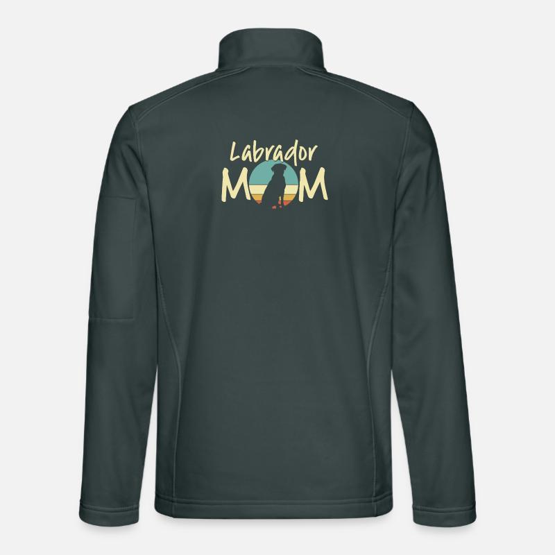 maman labrador rétro coucher de soleil design Veste en tissu softshell Unisexe