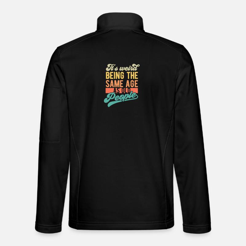 Humorous Flat Design about Age and Identity Unisex Softshell Jacket
