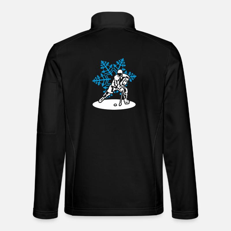 Eishockey Eiskristall Eishockeyspieler Geschenk - Unisex Softshelljacke - Schwarz