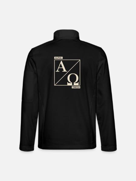 Symbole chrétien Alpha Omega de la foi - Veste en tissu softshell Unisexe - noir - Dos