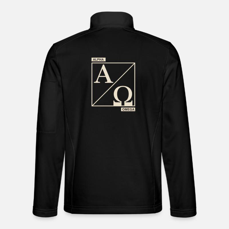 Symbole chrétien Alpha Omega de la foi Veste en tissu softshell Unisexe