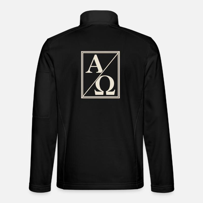 Christlich Alpha Omega Zeichen Des Glaubens - Unisex Softshelljacke - Schwarz