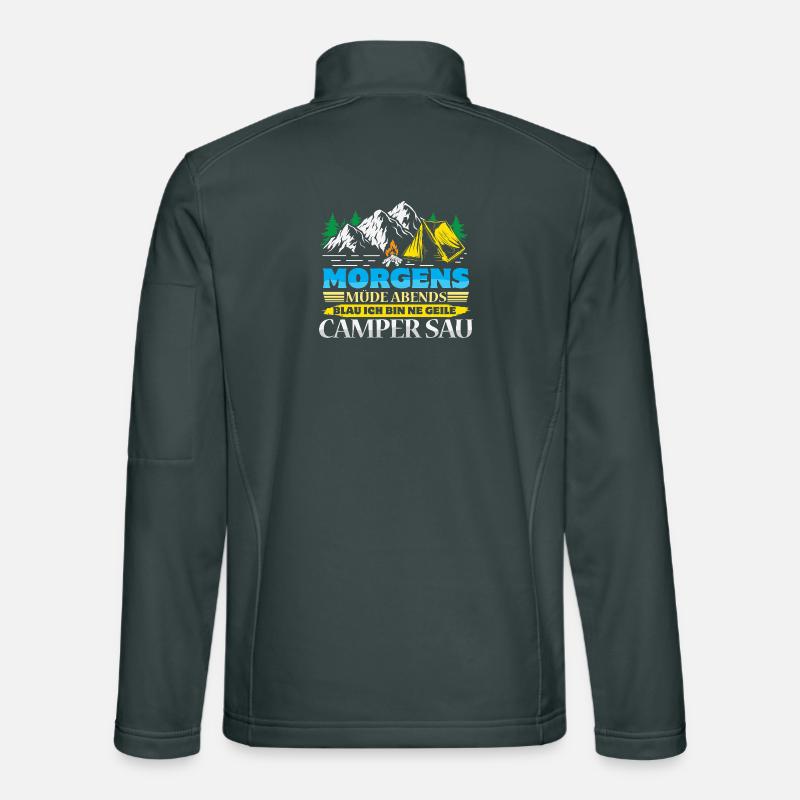 Camper Camping Caravan Saying Unisex Softshell Jacket
