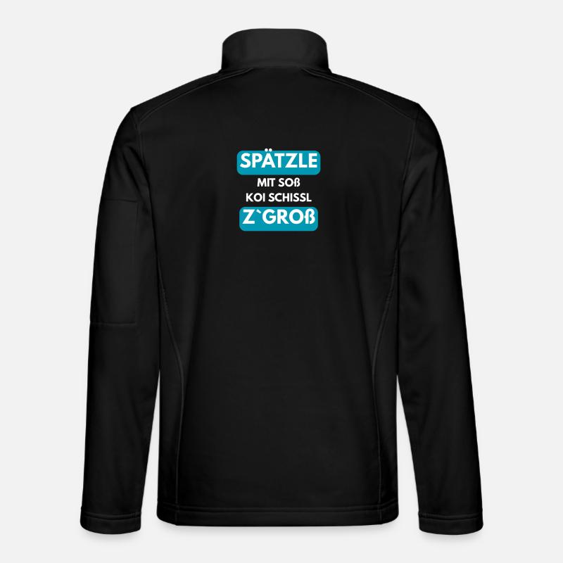 Spätzle with sauce koi Schissl z'gross - Unisex Softshell Jacket - black