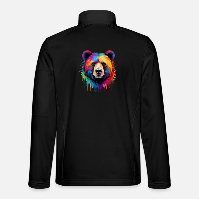 Bär in Regenbogenfarben Unisex Softshelljacke