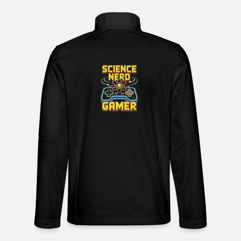 Science Nerd Gamer Atom Controller Wissenschaft - Unisex Softshelljacke - Schwarz