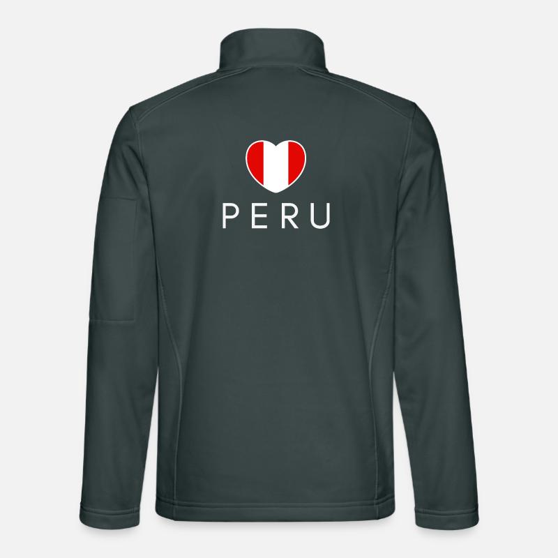 Heart with Peru flag, Peruvian pride Unisex Softshell Jacket