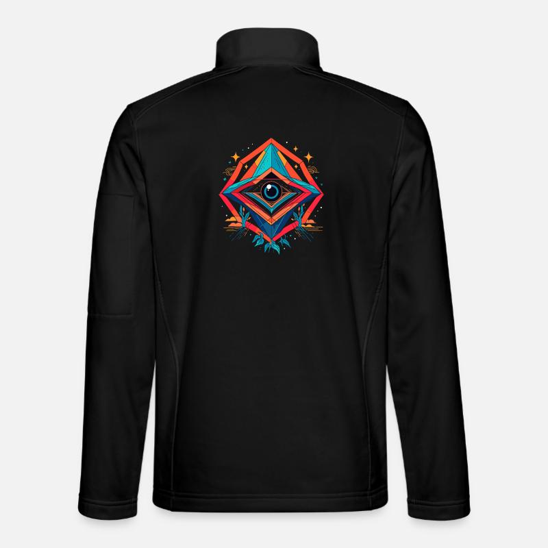 Futuristic Eye in Geometric Nexus - Unisex Softshell Jacket - black