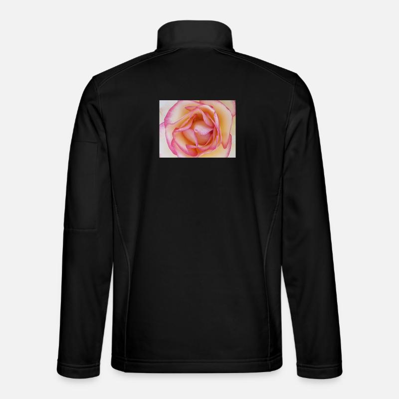 Pale pink rose blossom close-up - Unisex Softshell Jacket - black