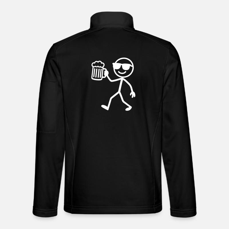 strichmännchen bier - Unisex Softshelljacke - Schwarz