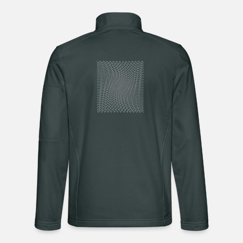 Impression d’illusion d’optique de ligne ondulée dynamique Veste en tissu softshell Unisexe