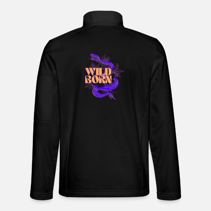 Wild Born Snake and Leaf Illustration Unisex Softshell Jacket
