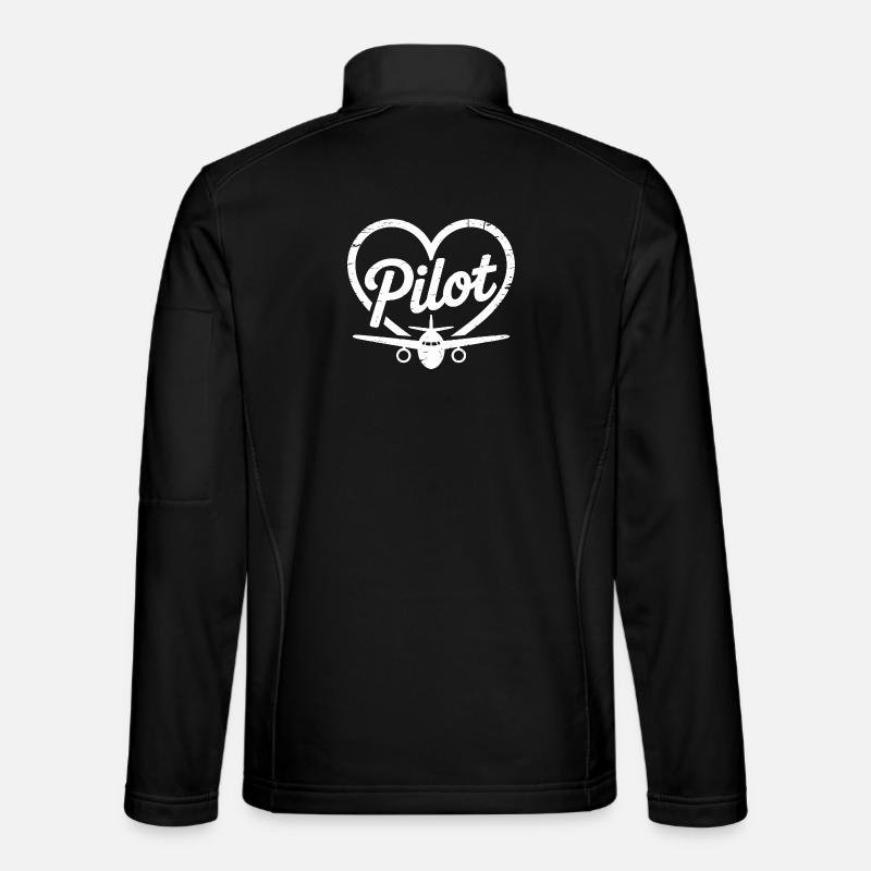Pilot Airplane Design - Unisex Softshell Jacket - black