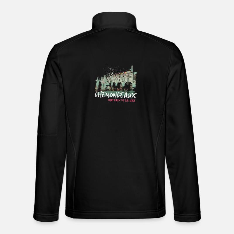 Loire Valley castles in Chenonceaux - Unisex Softshell Jacket - black